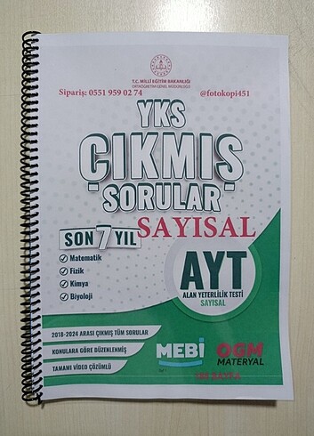 MEB'i AYT Sayısal Çıkmış Sorular 