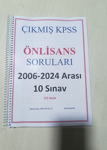 2006-2024 KPSS Önlisans Çıkmış Soruları Kitabı