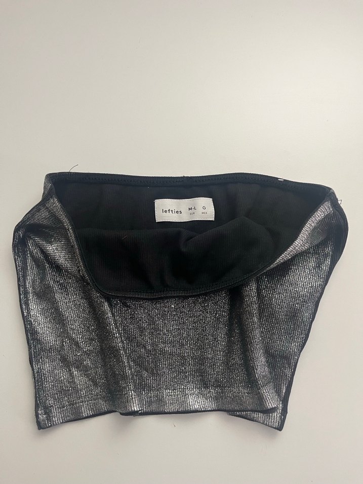 Lefties Gri Simli Straplez Top - Görsel 2