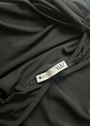 Zara Siyah Drapeli Çıtçıtlı Body - Görsel 5