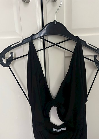 Zara Siyah Drapeli Çıtçıtlı Body - Görsel 6