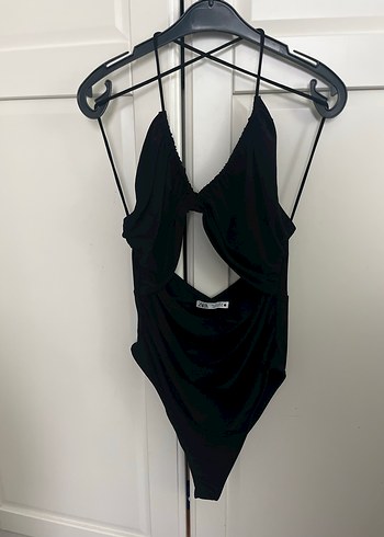 Zara Siyah Drapeli Çıtçıtlı Body - Görsel 2