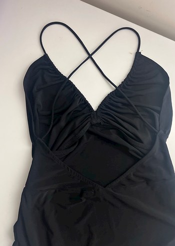 Zara Siyah Drapeli Çıtçıtlı Body - Görsel 4
