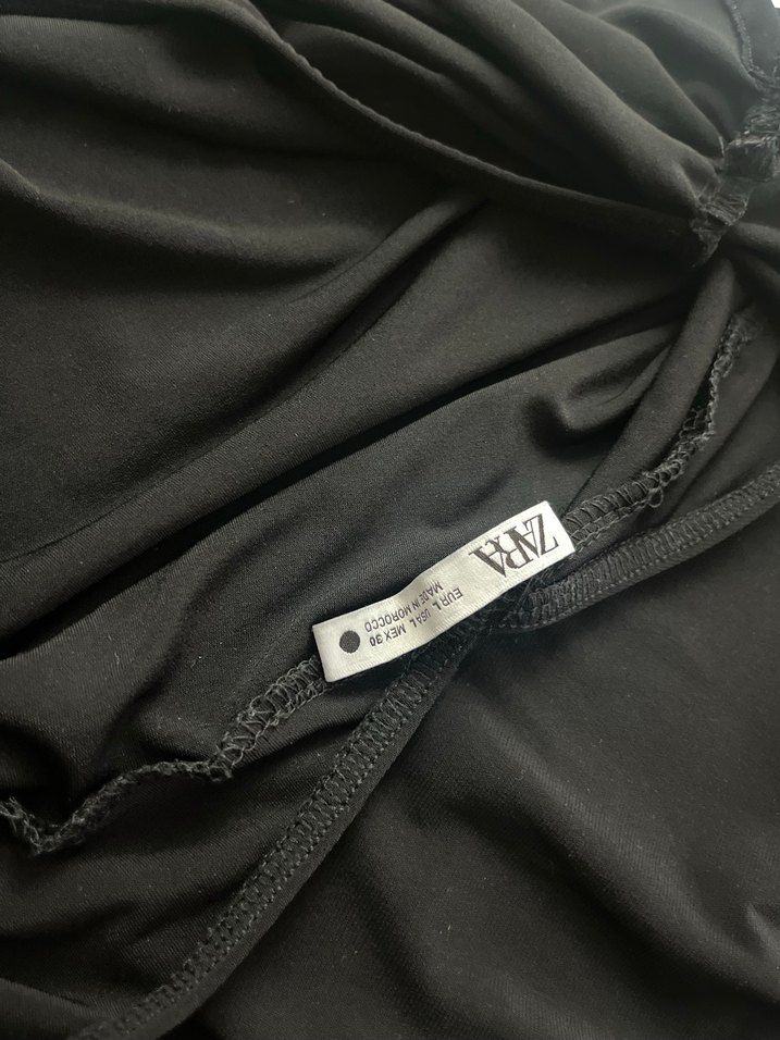 Zara Siyah Drapeli Çıtçıtlı Body - Görsel 5