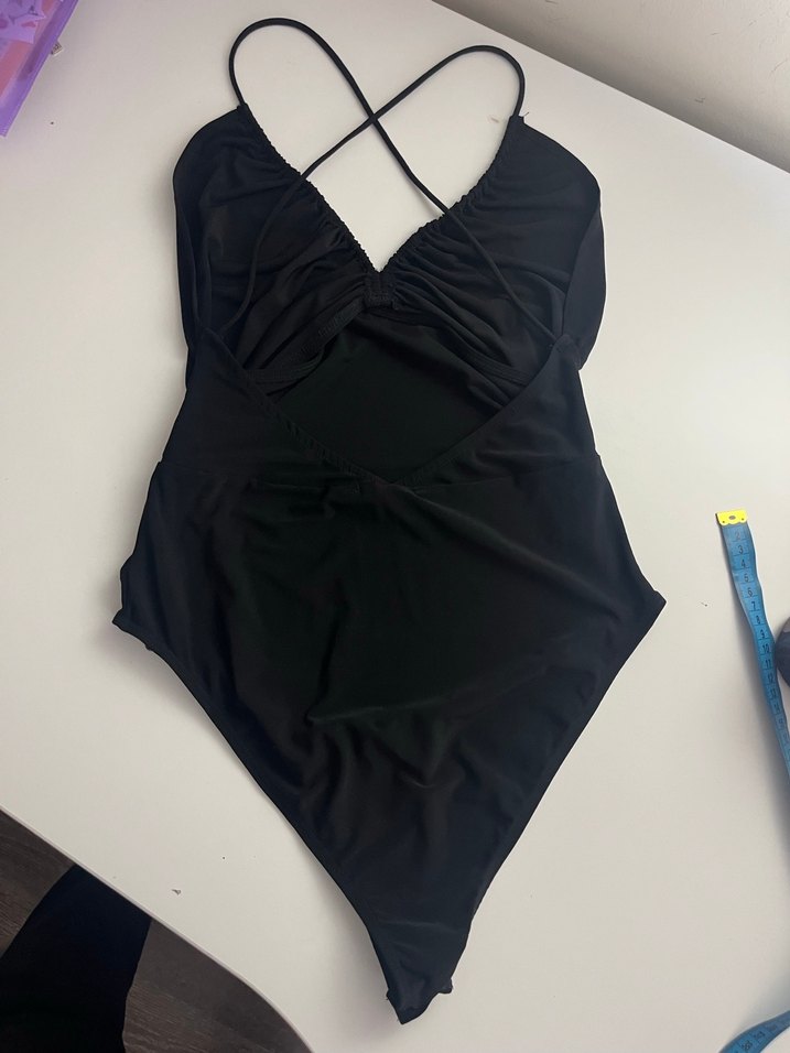 Zara Siyah Drapeli Çıtçıtlı Body - Görsel 3