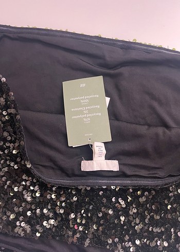 H&M Haki Pullu Straplez Crop Top - Görsel 4