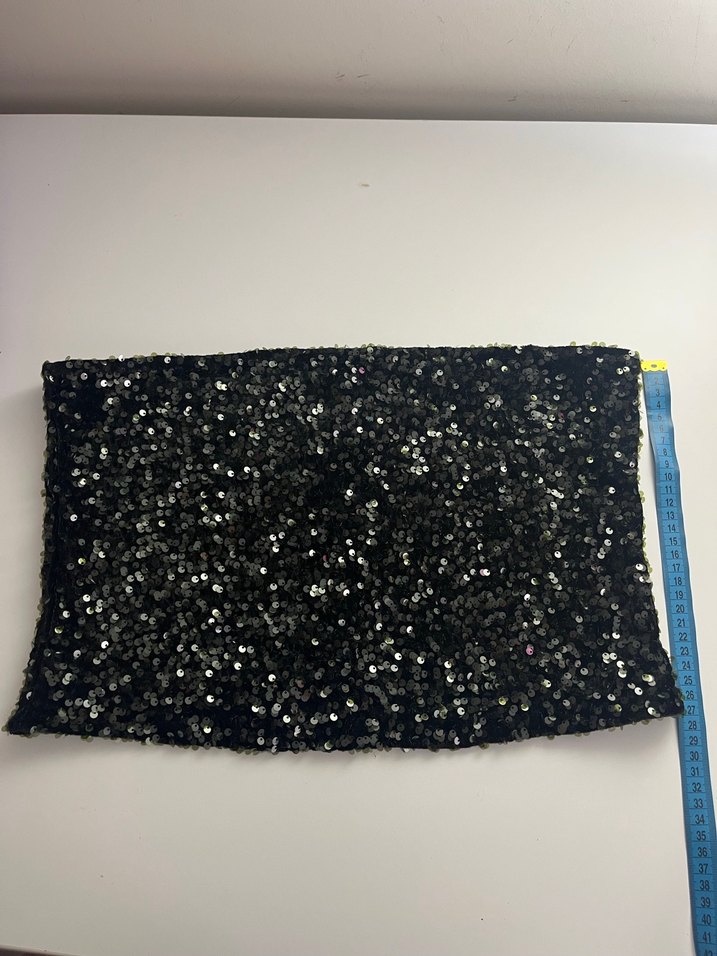 H&M Haki Pullu Straplez Crop Top - Görsel 3