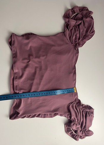 Gülkurusu Straplez Fırfırlı Kadın Bluz - Görsel 3