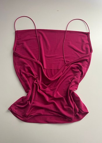 İnce Askılı Pembe Mini Bluz - Görsel 3