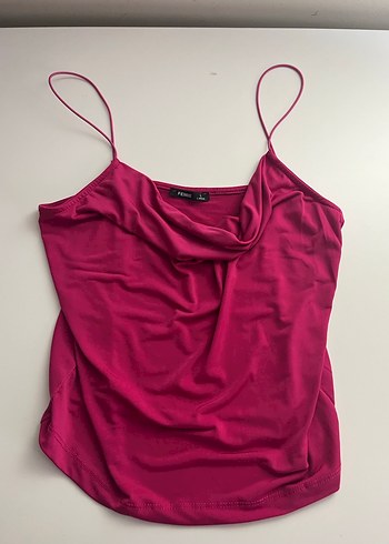 İnce Askılı Pembe Mini Bluz - Görsel 2