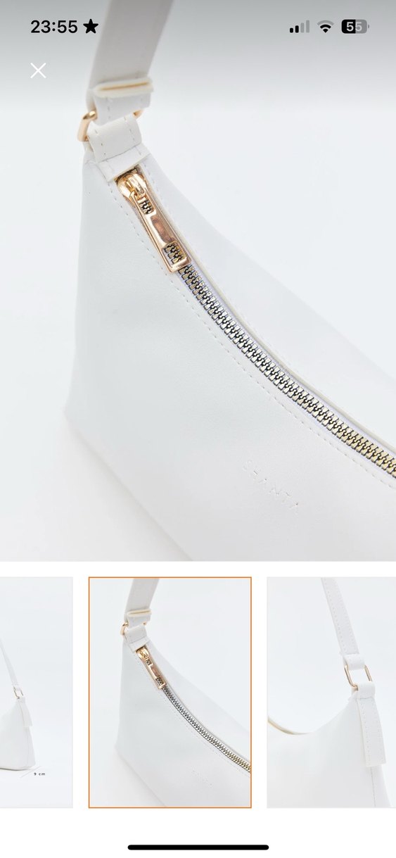 Beyaz Deri Kadın Çanta - Görsel 3