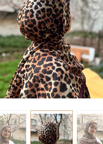 Leopar Desenli Soft Pamuk Şal Bordo - Görsel 2