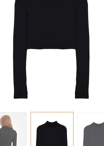 Siyah Balıkçı Yaka Parmak Detaylı Kadın Bluz - Görsel 3