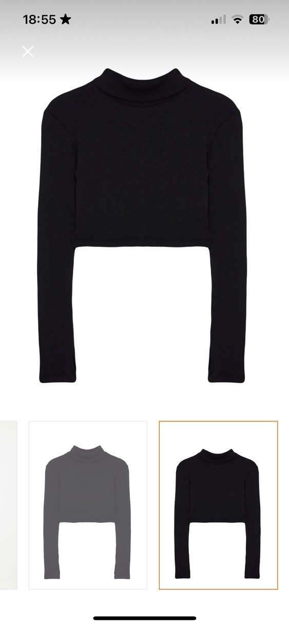 Siyah Balıkçı Yaka Parmak Detaylı Kadın Bluz - Görsel 4