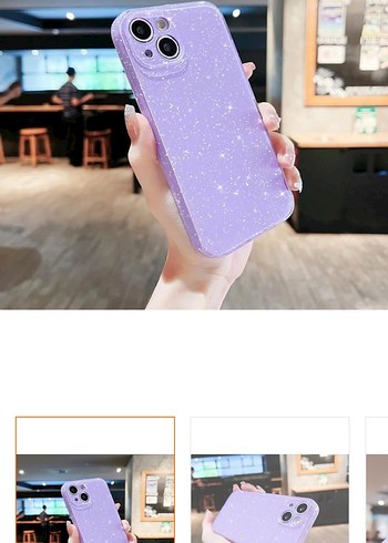 Lila Simli iPhone 13 Telefon Kılıfı - Görsel 2