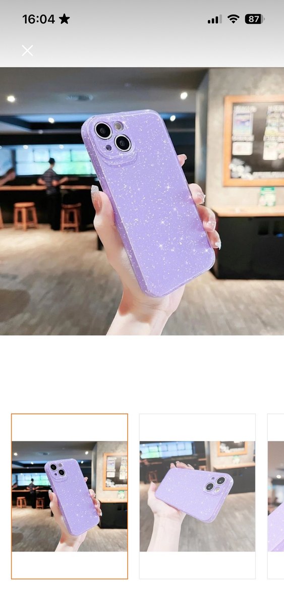 Lila Simli iPhone 13 Telefon Kılıfı - Görsel 2