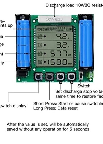 XH-M239 lityum pil 18650 gerçek kapasite test modülü MaH/mwH