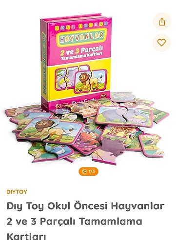 2-3 parçalı hayvanlar puzzle