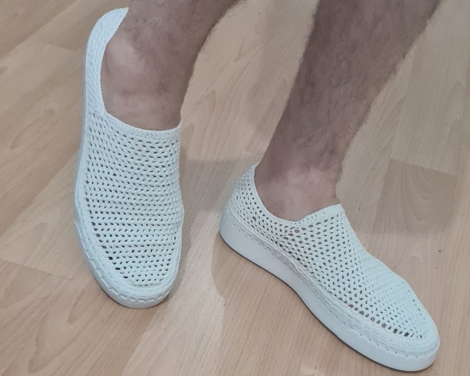 ERKEK YAZLIK EL  ÖRGÜ AYAKKABI 43 NUMARA RENK BEYAZ - Görsel 3