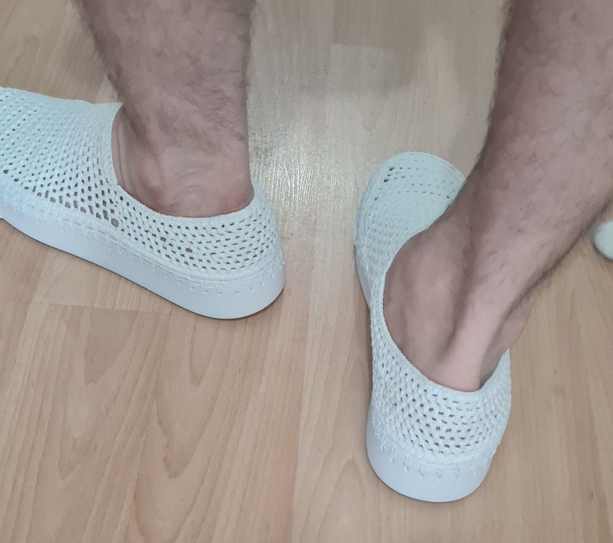 ERKEK YAZLIK EL  ÖRGÜ AYAKKABI 43 NUMARA RENK BEYAZ - Görsel 4