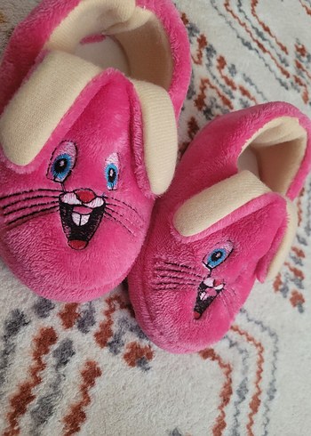 Kızlar için Nakışlı Pembe Sıcak Ev Terliği - Görsel 3