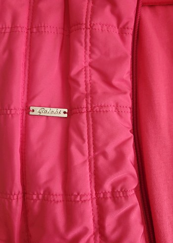 Parlak Pembe Fermuarlı Kadın Yelek - Görsel 3