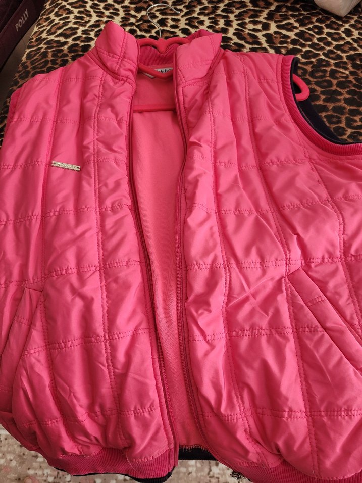 Parlak Pembe Fermuarlı Kadın Yelek - Görsel 4