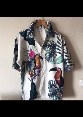 Desenli Kısa Kollu Bohem Erkek  Gömlek - Görsel 2