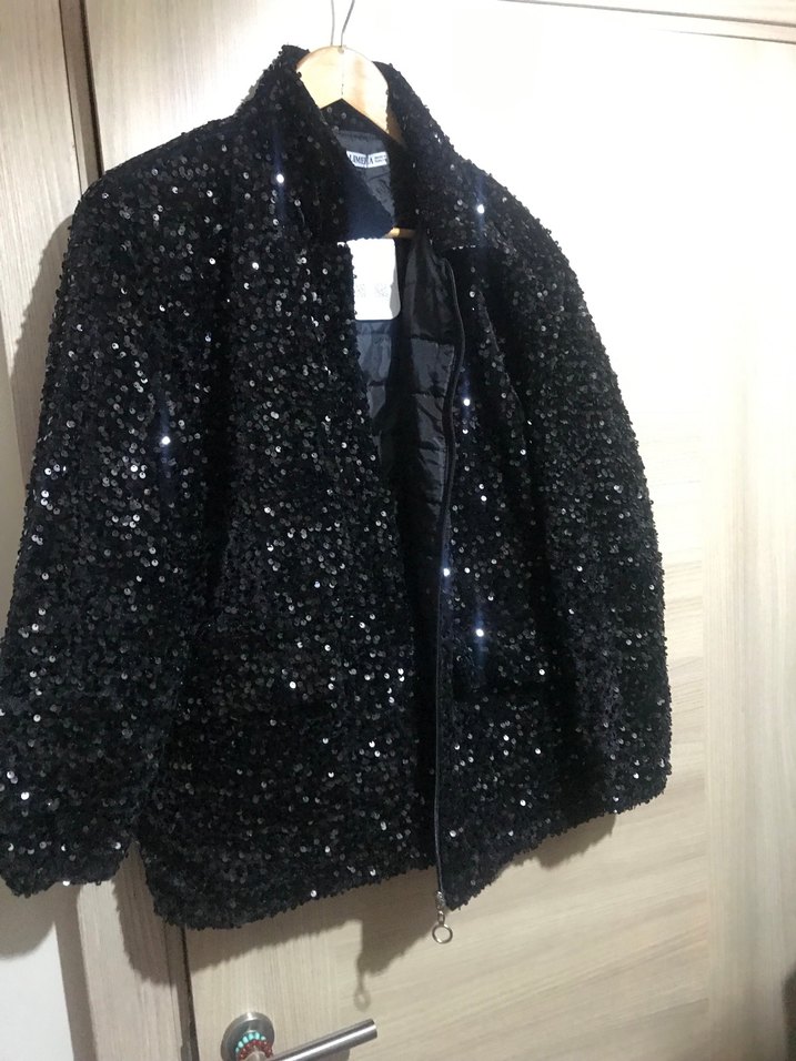 Siyah Parlak Kadın Midi Ceket - Görsel 5