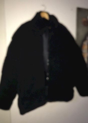 Siyah Erkek  Peluş Cep Detaylı Mont - Görsel 3