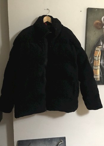 Siyah Erkek  Peluş Cep Detaylı Mont - Görsel 6