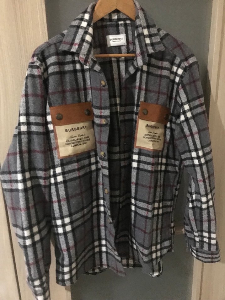 Burberry Gri Kareli Erkek Gömlek - Görsel 2