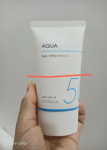 Missha Aqua Güneş Kremi SPF50+ PA++++ temizleme yağı hediyeli