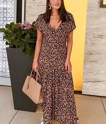 Zara leopar elbise