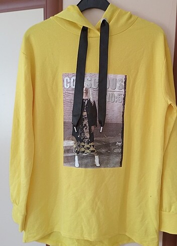 36 Beden sarı Renk Kadın sweatshirt