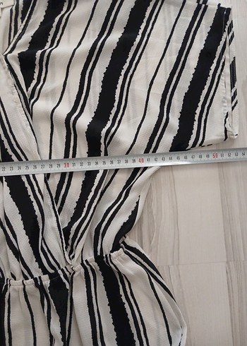 Gri Çizgili Kadın Uzun Tulum - Görsel 7