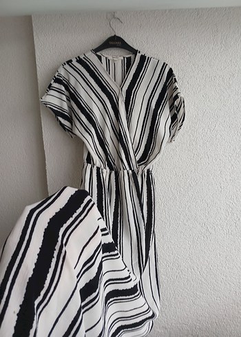 Gri Çizgili Kadın Uzun Tulum - Görsel 3