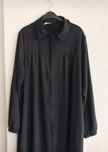 Uzun Siyah aerobin ferace Yüksek Yaka, Salaş Kesim - Görsel 2