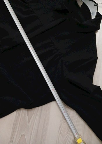 Uzun Siyah aerobin ferace Yüksek Yaka, Salaş Kesim - Görsel 9