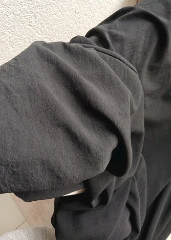 Uzun Siyah aerobin ferace Yüksek Yaka, Salaş Kesim - Görsel 5