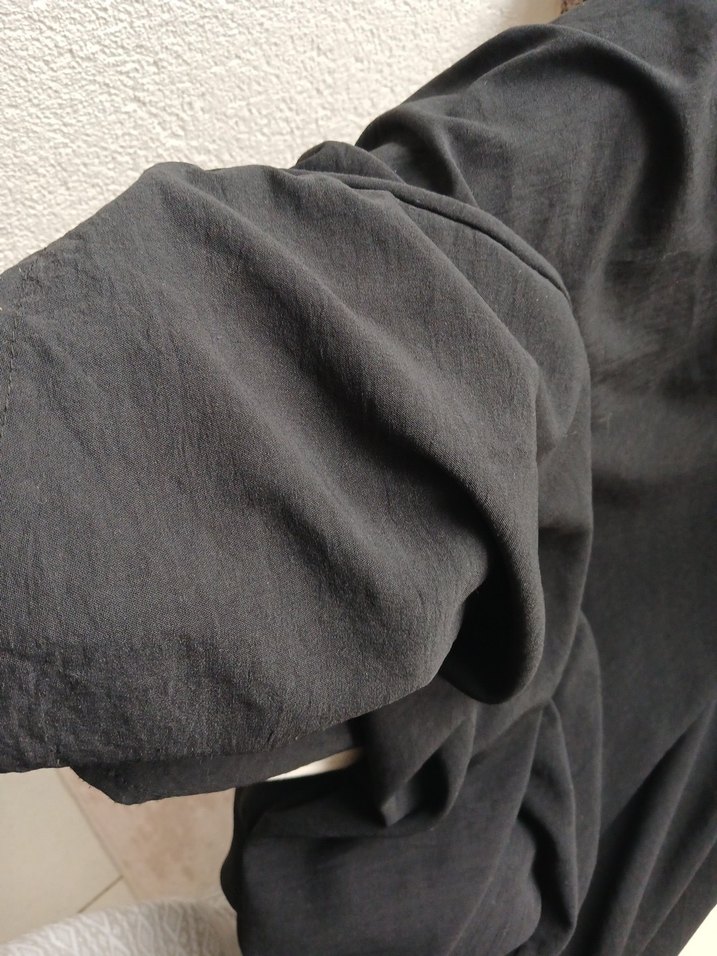 Uzun Siyah aerobin ferace Yüksek Yaka, Salaş Kesim - Görsel 5