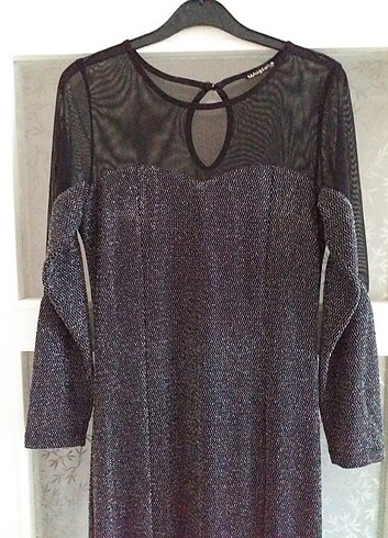 simli balık elbise gece elbisesi - Görsel 4