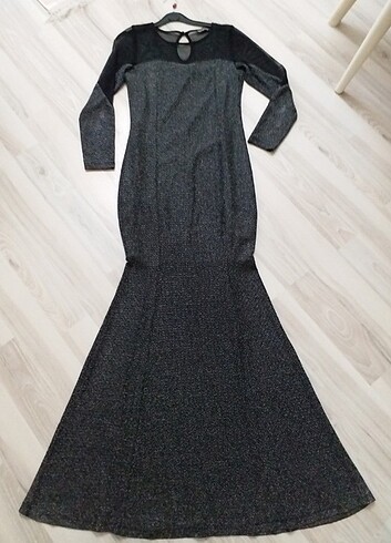 simli balık elbise gece elbisesi - Görsel 6