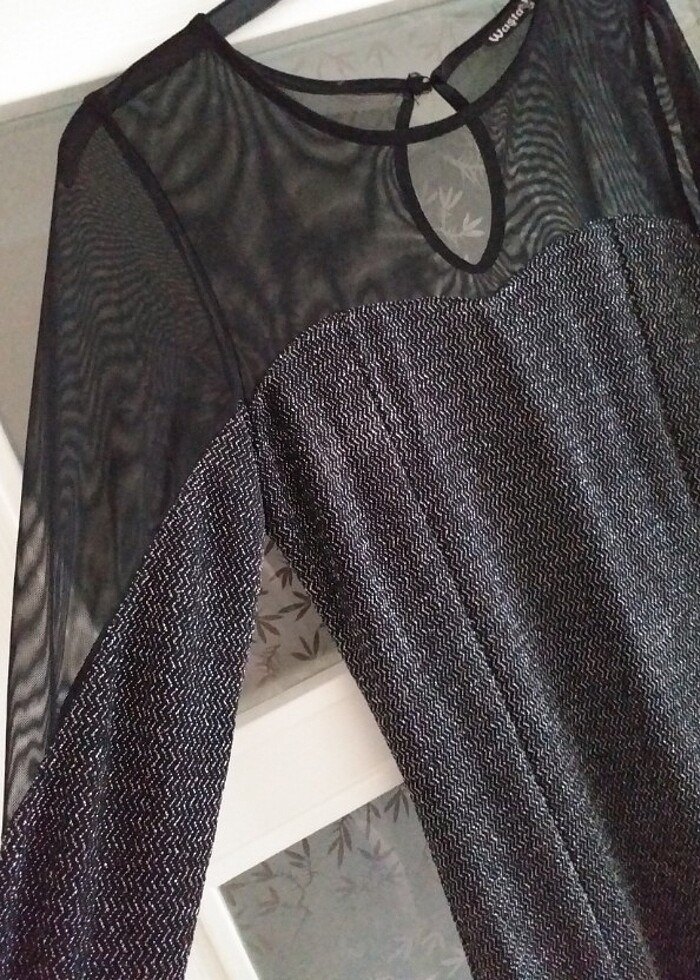 simli balık elbise gece elbisesi - Görsel 3