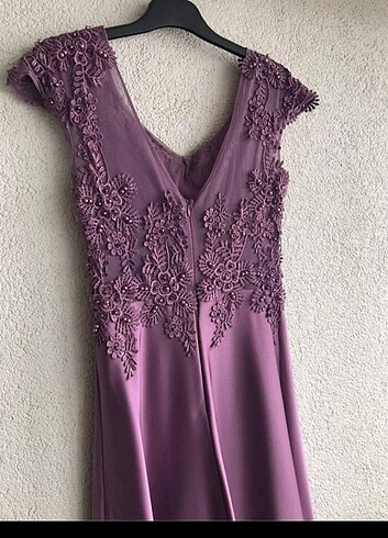 gece elbisesi hiç giyilmedi Sıfır lila rengi - Görsel 5