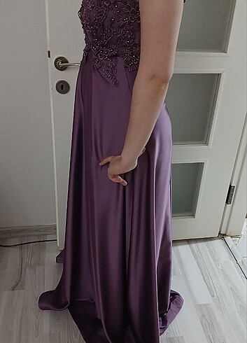 gece elbisesi hiç giyilmedi Sıfır lila rengi - Görsel 6