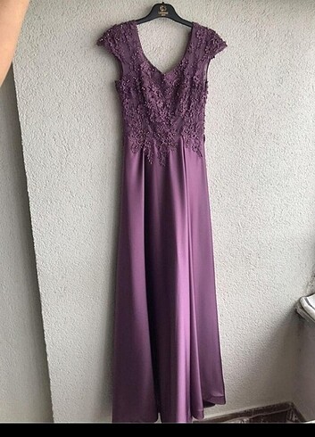 gece elbisesi hiç giyilmedi Sıfır lila rengi - Görsel 8
