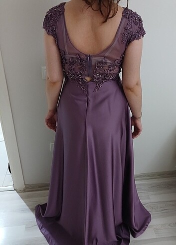 gece elbisesi hiç giyilmedi Sıfır lila rengi - Görsel 11