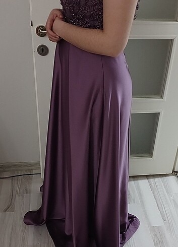 gece elbisesi hiç giyilmedi Sıfır lila rengi - Görsel 12