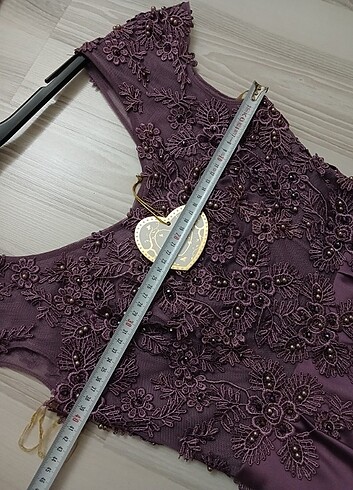 gece elbisesi hiç giyilmedi Sıfır lila rengi - Görsel 14